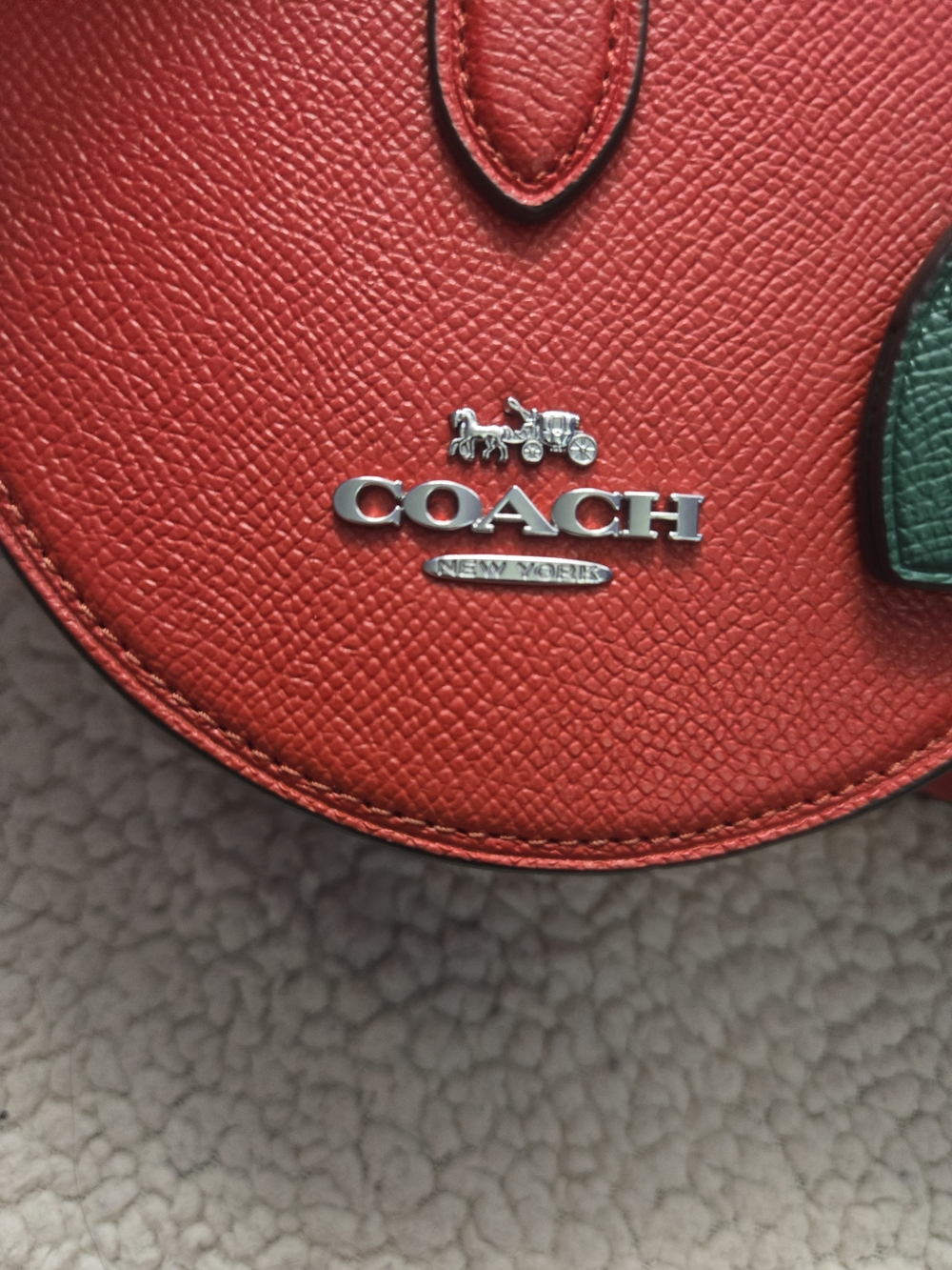Coach Red Cherry Crossbody Bag with Green Leaf Accent - Picture 3 of 12